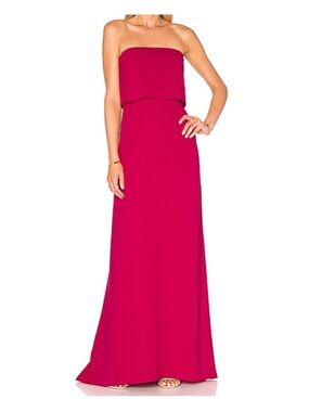 Halston Heritage Strapless Pink Fuschia Gown